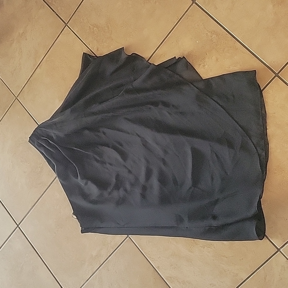NEW with Tags Xscape by Joanna Chen Black Chiffon 1 Shoulder Dress Sz 8